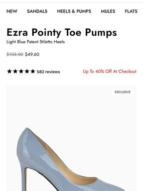 Nine West Ezra Light Blue Patent Pointy-Toe Stiletto Pumps